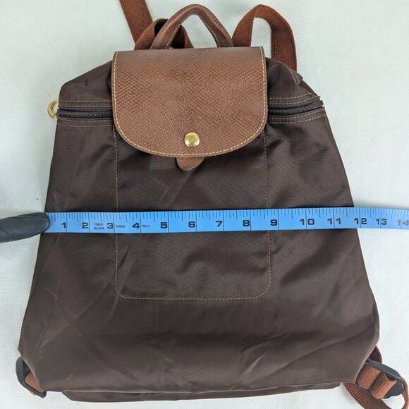 Original Longchamp Le Pliage Nylon Brown Backpack Made in China. - Picture 14 of 16